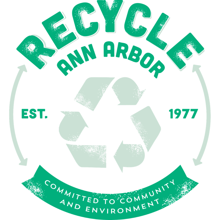 Recycle Ann Arbor logo with text that reads "Est. 1977 Committed to Community and Environment"